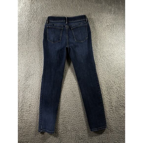 Chicos Jeans Women 0.5 US 6 Mid Rise Skinny Distressed Dark Wash Denim‎ Pants - Picture 2 of 8